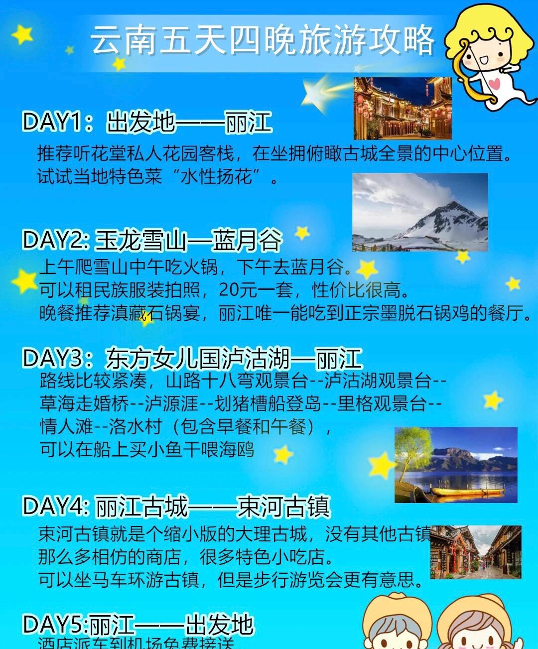 去云南旅游，5天最佳路線攻略，云南五日游，最佳路線攻略