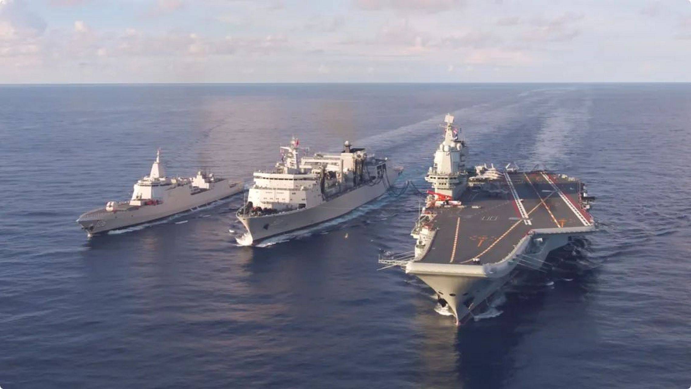 山東艦航母編隊,強大的海上力量展現,山東艦航母編隊,展現強大海上力量